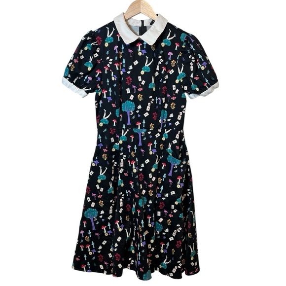 Collectif Peta in Wonderland Printed Swing Midi Dress Size US 10 - Picture 4 of 17